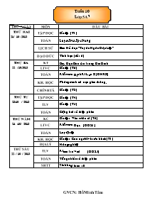 Giáo án Lớp 5 Tuần 10 - GV: Hồ Minh Tâm