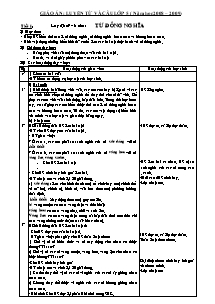 Giáo án Luyện từ và câu lớp 5 (năm học 2008 – 2009)