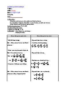 Giáo án Toán - Lớp 5 - Tuần 3