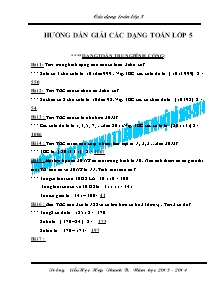 Hướng dẫn giải các dạng toán lớp 5