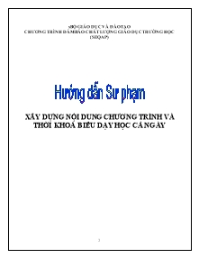 Hướng dẫn sư phạm Xây dựng nội dung chương trình và thời khoá biểu dạy học cả ngày