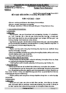 Kế hoạch bồi dưỡng học sinh giỏi, phụ đạo học sinh yếu - Khối 4-5