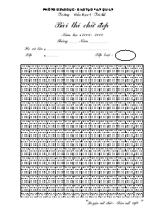 Mẫu: Giấy thi chữ đẹp năm học: 2008 - 2009