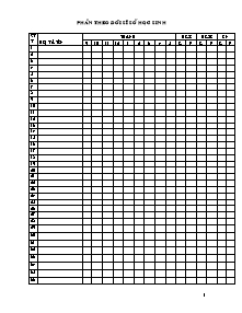 Mẫu: Phần theo dõi sĩ số học sinh lớp 5