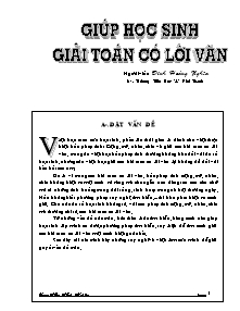 Sáng kiến kinh nghiệm Giúp học sinh giải toán có lời văn