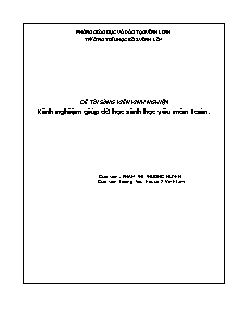 Sáng kiến kinh nghiệm kinh nghiệm giúp đỡ học sinh học yếu môn toán