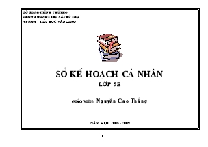 Sổ kế hoạch cá nhân lớp 5