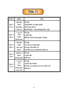 Thiết kế giáo án các môn lớp 5 - Tuần 10