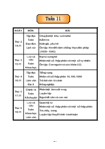 Thiết kế giáo án các môn lớp 5 - Tuần 11 năm 2005