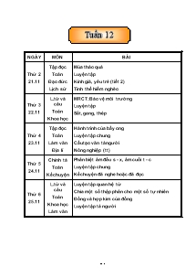 Thiết kế giáo án các môn lớp 5 - Tuần 12 năm 2005