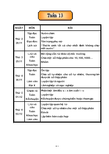 Thiết kế giáo án các môn lớp 5 - Tuần 13 năm 2005