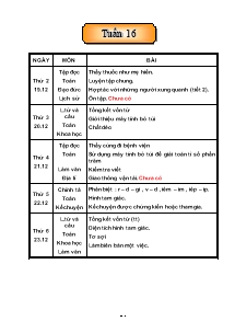 Thiết kế giáo án các môn lớp 5 - Tuần 16 năm 2005