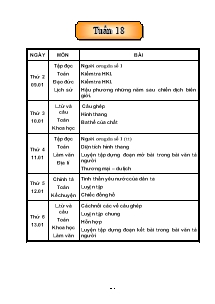 Thiết kế giáo án các môn lớp 5 - Tuần 18 năm 2005