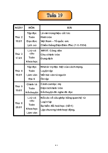 Thiết kế giáo án các môn lớp 5 - Tuần 19 năm 2005