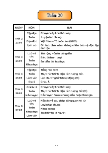 Thiết kế giáo án các môn lớp 5 - Tuần 20