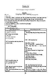 Thiết kế giáo án các môn lớp 5 - Tuần 34 năm 2011
