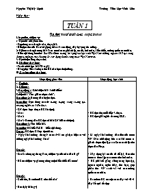 Thiết kế giáo án môn Tiếng Việt 5 - Học kì I - Trường Tiểu Học Vĩnh Hòa