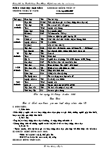 Thiết kế tổng hợp các môn học lớp 4 - Học kì II - Tuần 27