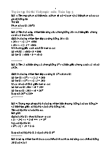 Tuyển tập Đề thi Violympic môn Toán lớp 5